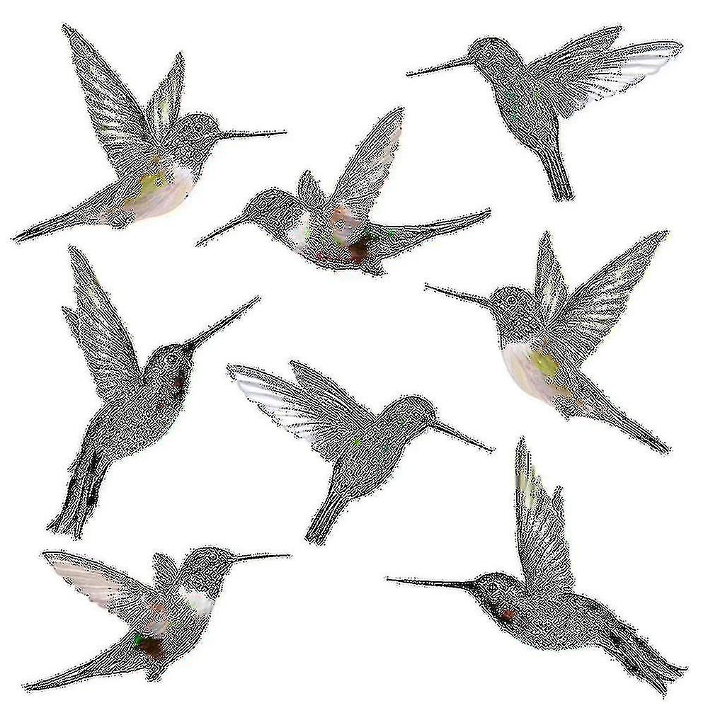 8 Large Beautiful Humming Bird Static Cling Window Stickers Hummingbird Anti Collision Bird Strike