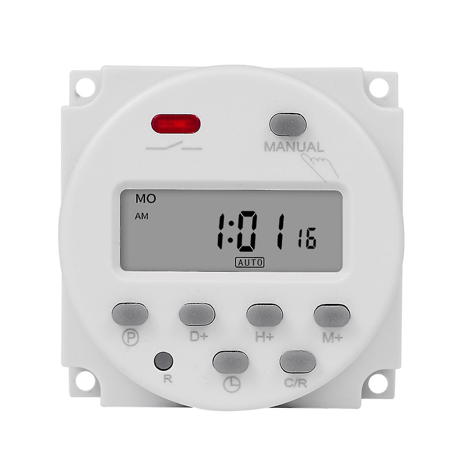 Cn101a Time Switch Digital Display Programmable 1min Interval 12/220v Power Timer Relay For Lamp