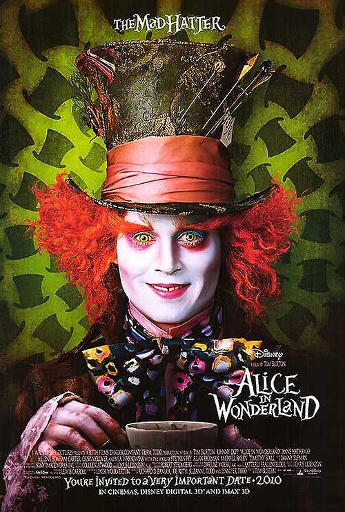 ALICE IN WONDERLAND - THE MAD HATTER poster RARE double sided ADVANCE US ONE SHEET (2010) Movie Poster