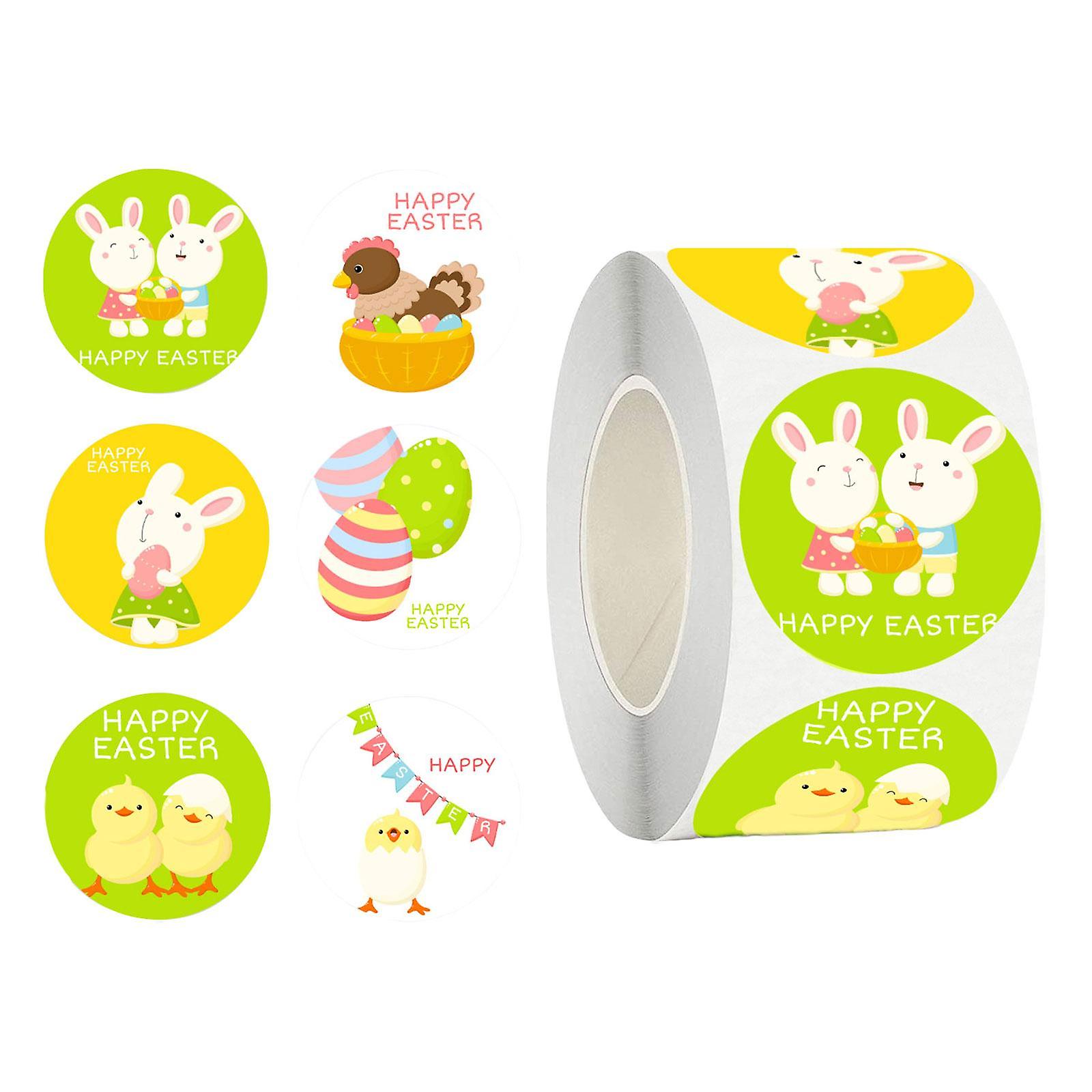 500x Happy Easter Rabbit Stickers Scrapbook for Present Package Wrapping style B