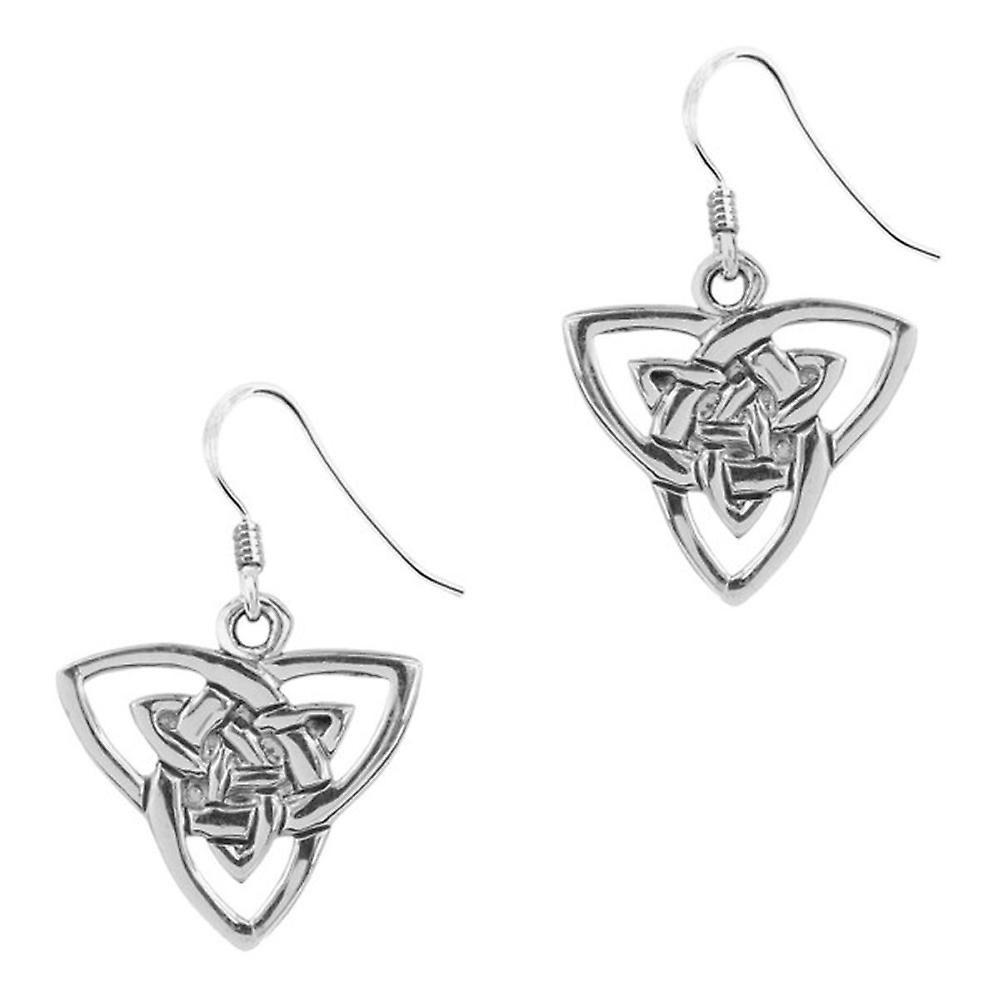 Celtic Double Holy Trinity Knot Pair Of Earrings Drop Style