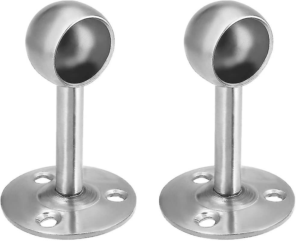 Wardrobe Pipe Bracket, 19mm Dia, 65mm Height, Ceiling Mounted Rail Rod Support Sockets 2pcs