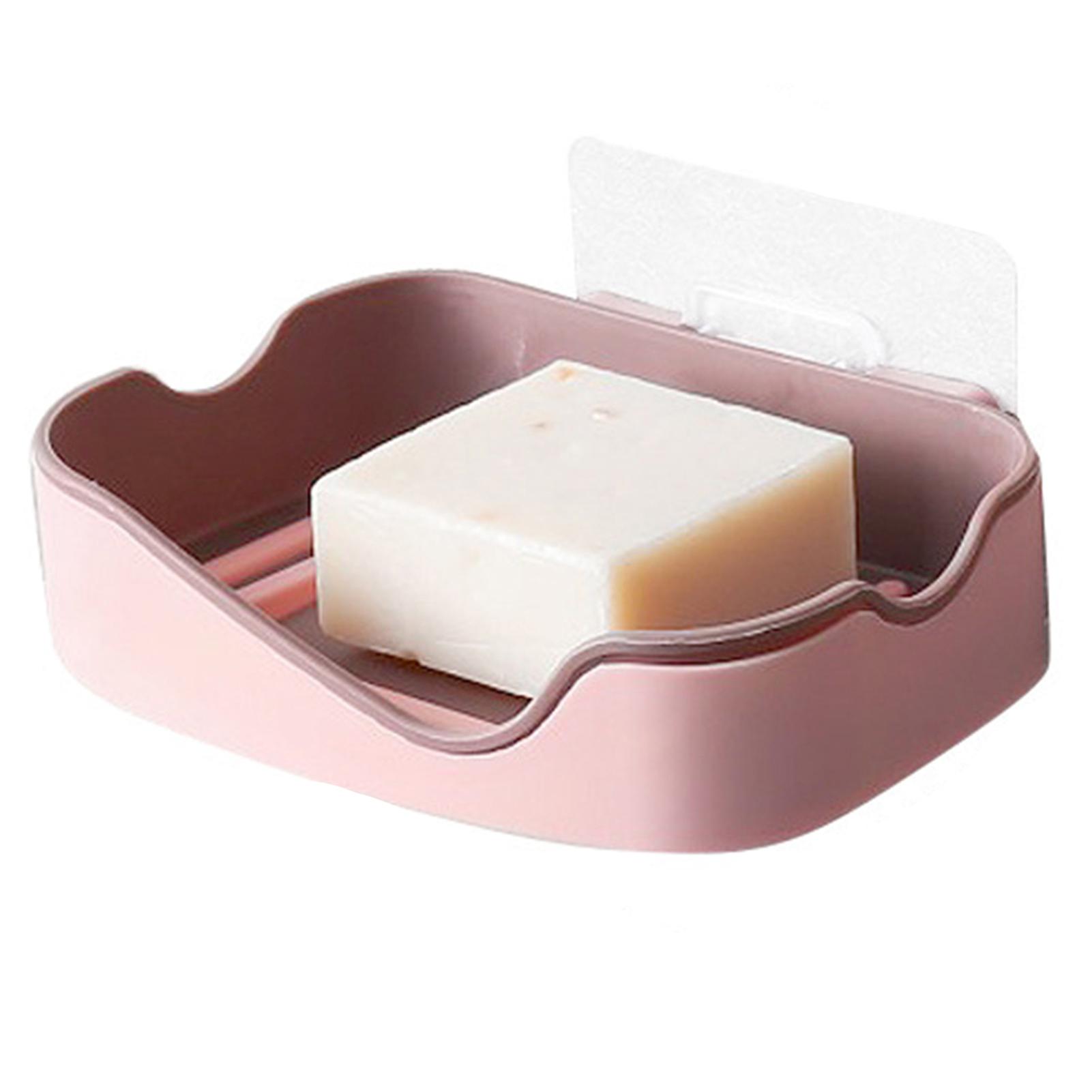 Double-layer Draining Soap Box Self-adhesive Soap Dish Storage Box For Bathroom Soap Container