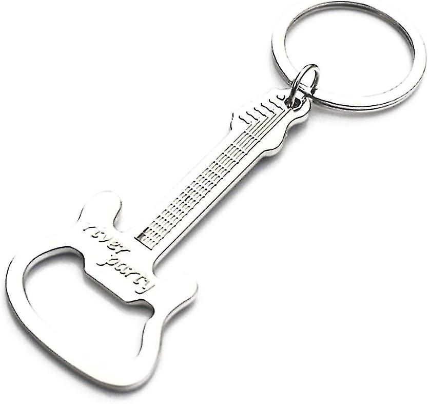 Multi-function Beer Bottle Guitar Shape Opener Keychain Creative Kitchen Accessories Key Ring Openers Practical And Popular1 Pack