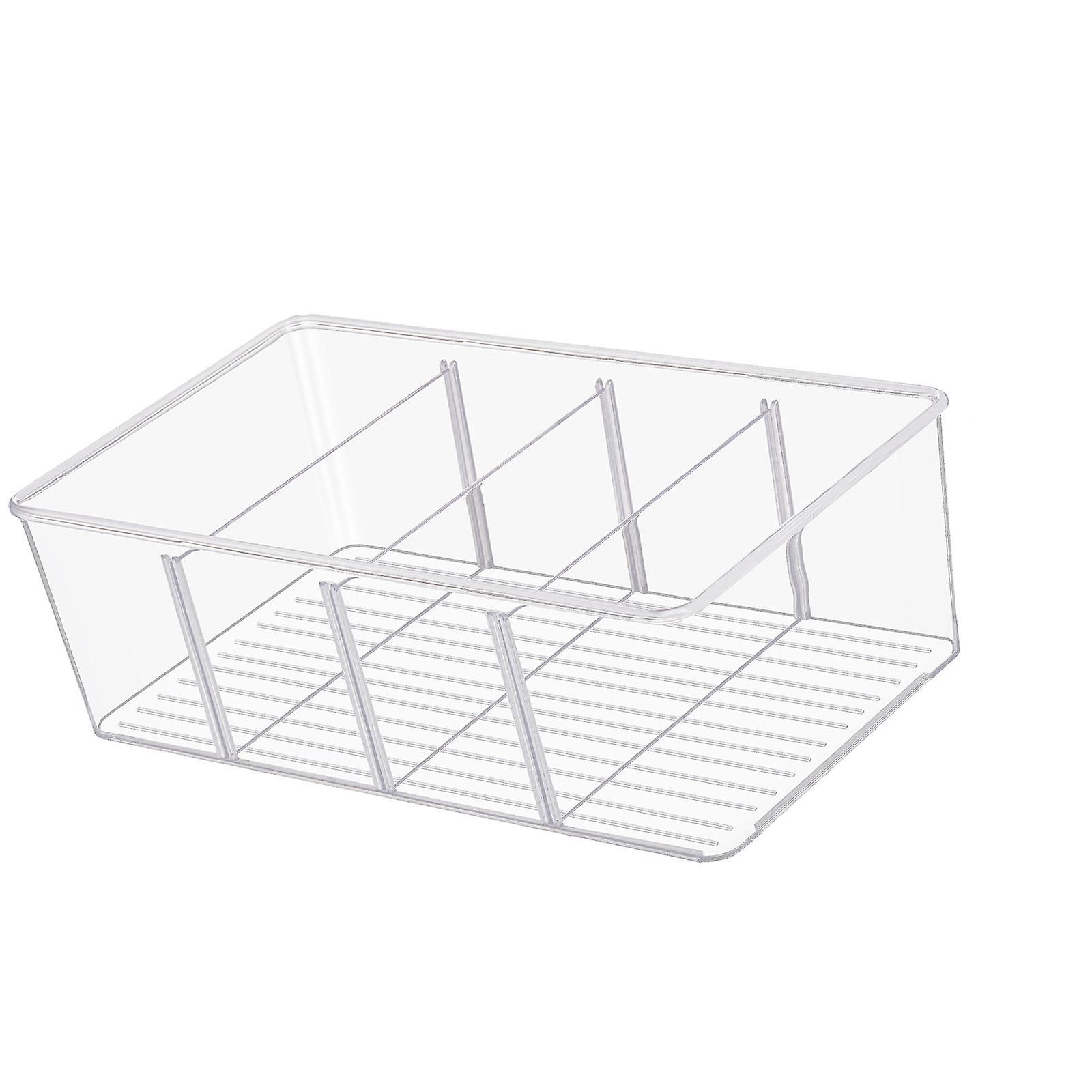 Divided Kitchen Organizer Bin tea Storage Box for Fridge Window Kitchen Without Lid