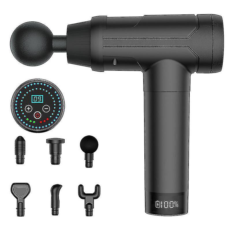 30-speed 12-head led מסך מגע אקדח עיסוי כף יד מעסה שרירים משכך כאבים אקדח פאשיה צוואר אחורי ראש פטיש מעסה