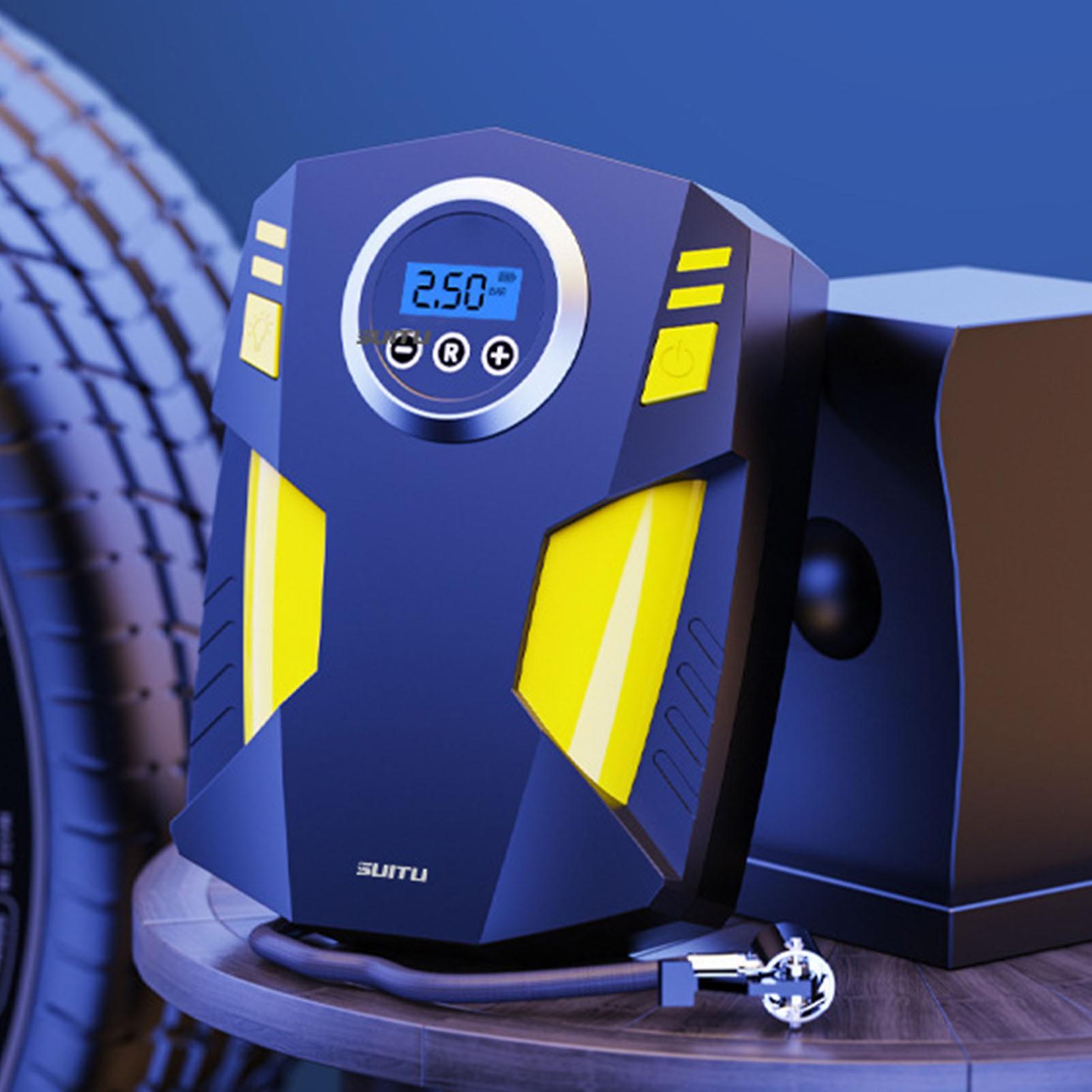 Digital Car Tire Inflator Fast Inflation Portable Handheld Tire Pump Set for Rubber Boats Beach Floating Beds Digital Display