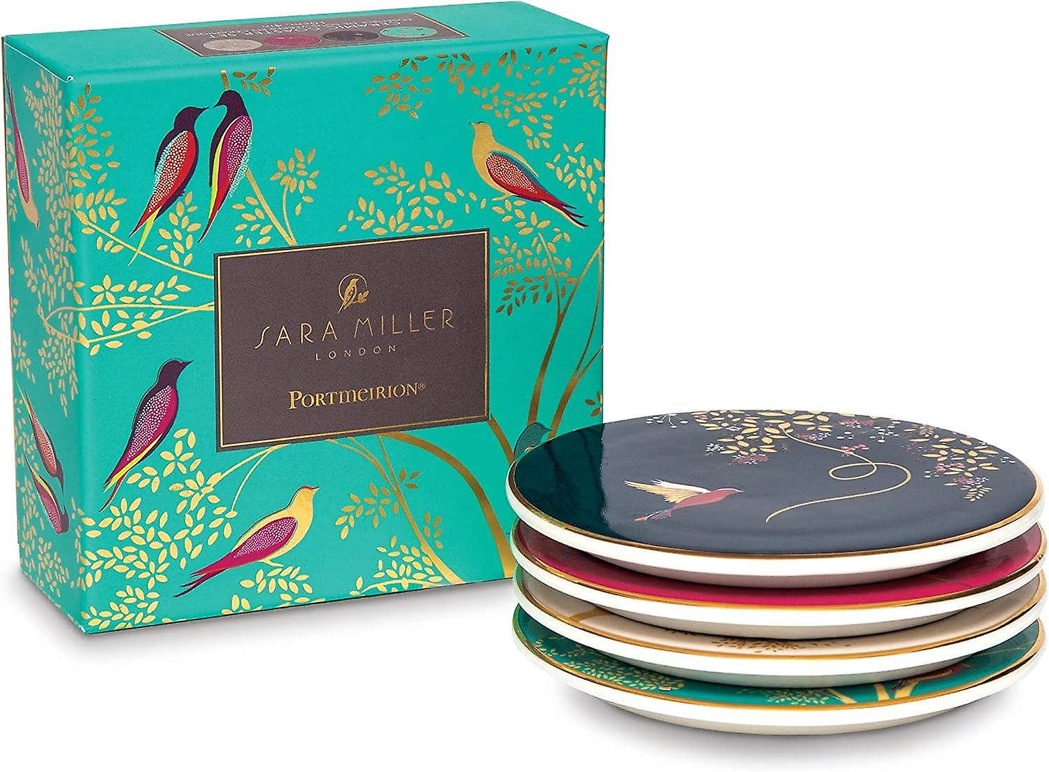 Sara Miller Set of 4 Fine China Chelsea Bird Coasters