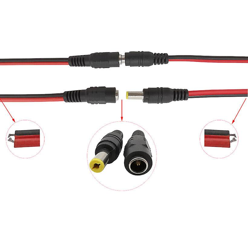 10x DC plug socket 5.5 x 2.1 with connection cable connector extension