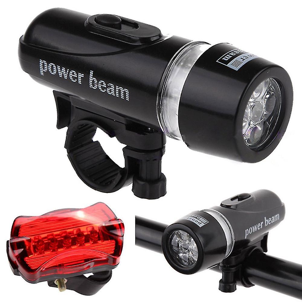 Waterproof Bicycle Lamp Set With 5 Led Front Light Flashlights + Rear Safety Lights