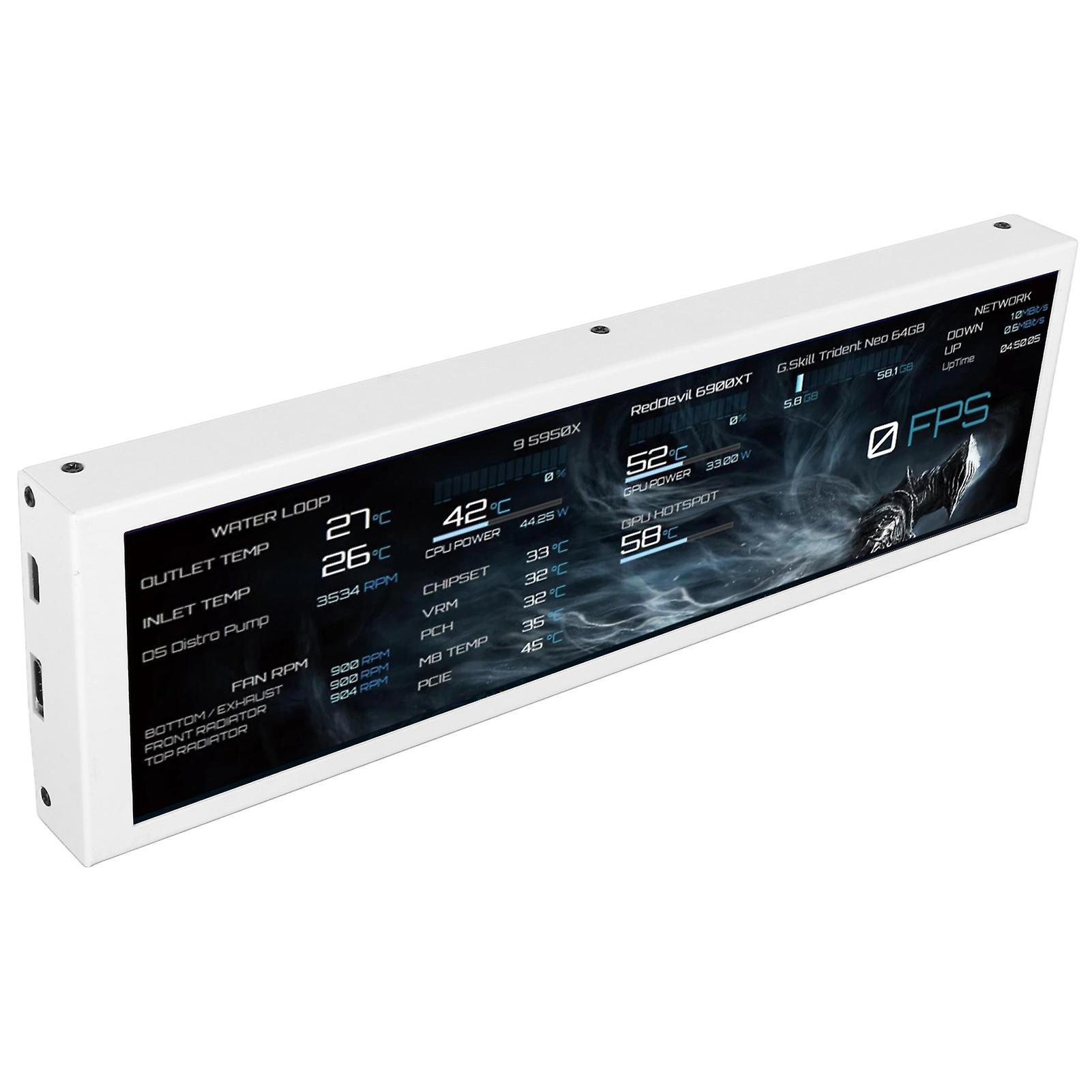8.8in Computer Temp Display 1920x480 60Hz for AIDA64 CPU GPU SSD Data Temperature Display for RPi for Win