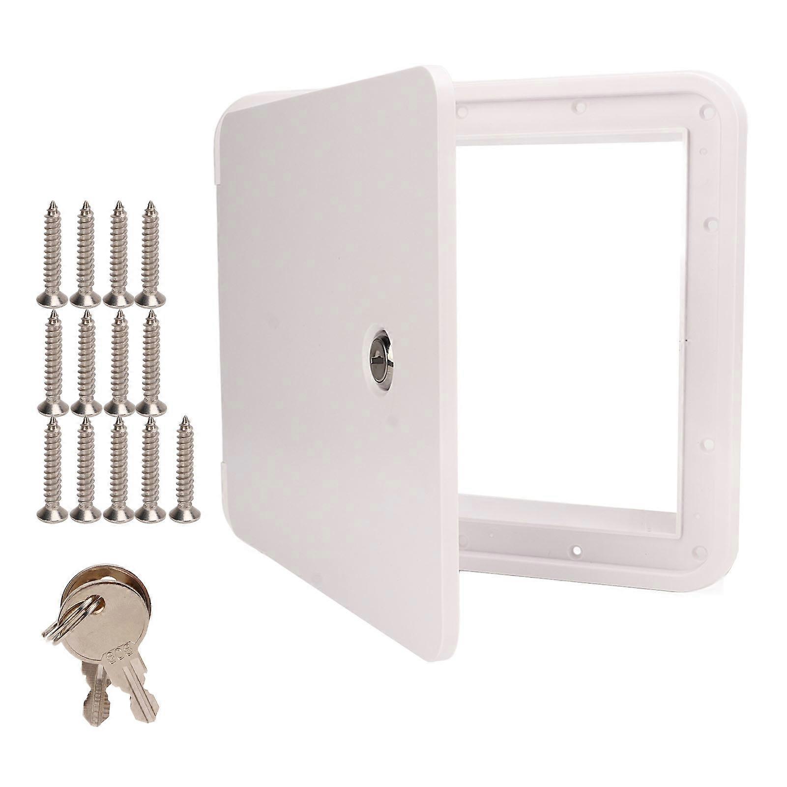Square electrical access hatch for power cable, for motorhome, boat, caravan, trailer