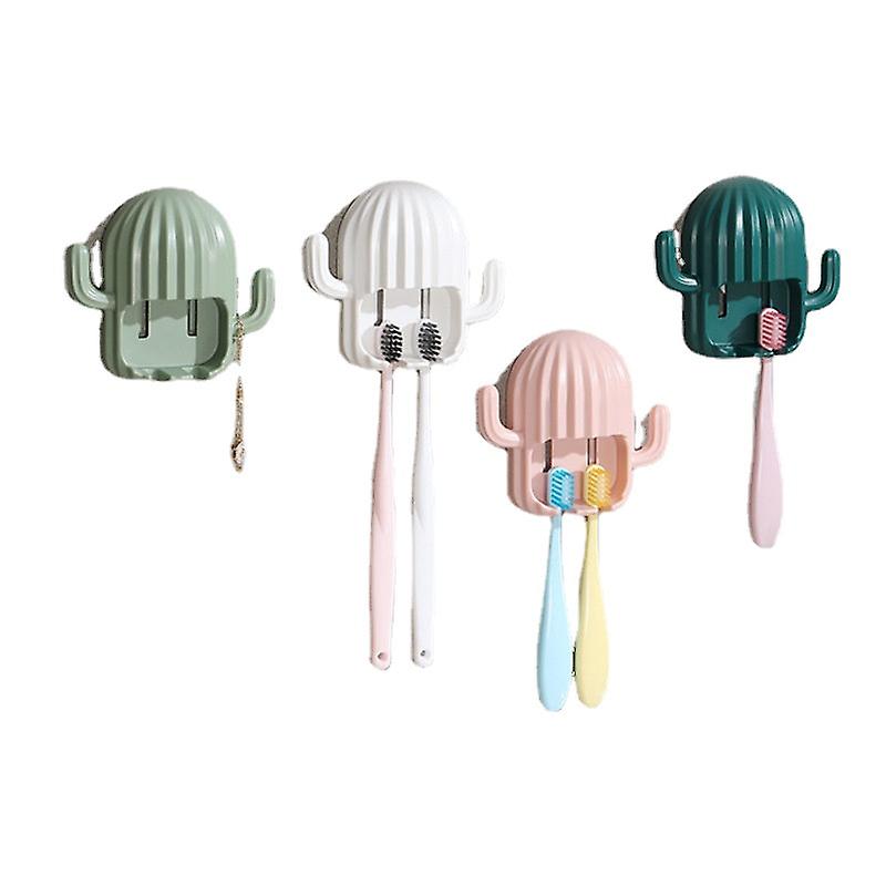 Toothbrush Holder Wall Mounted Holder Tool Rack Punch-free Wall-mounted Cactus