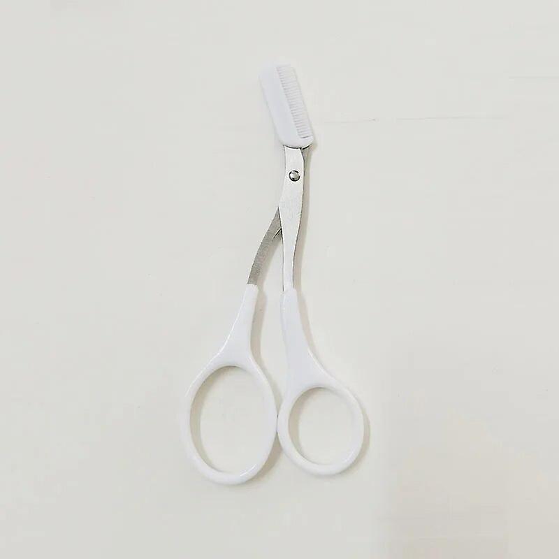 مقص تقليم الحاجب مع مشط الحاجب مقص مستحضرات التجميل الفولاذ المقاوم للصدأ مقص الحاجب أداة تشذيب للمبتدئين ~ 20506