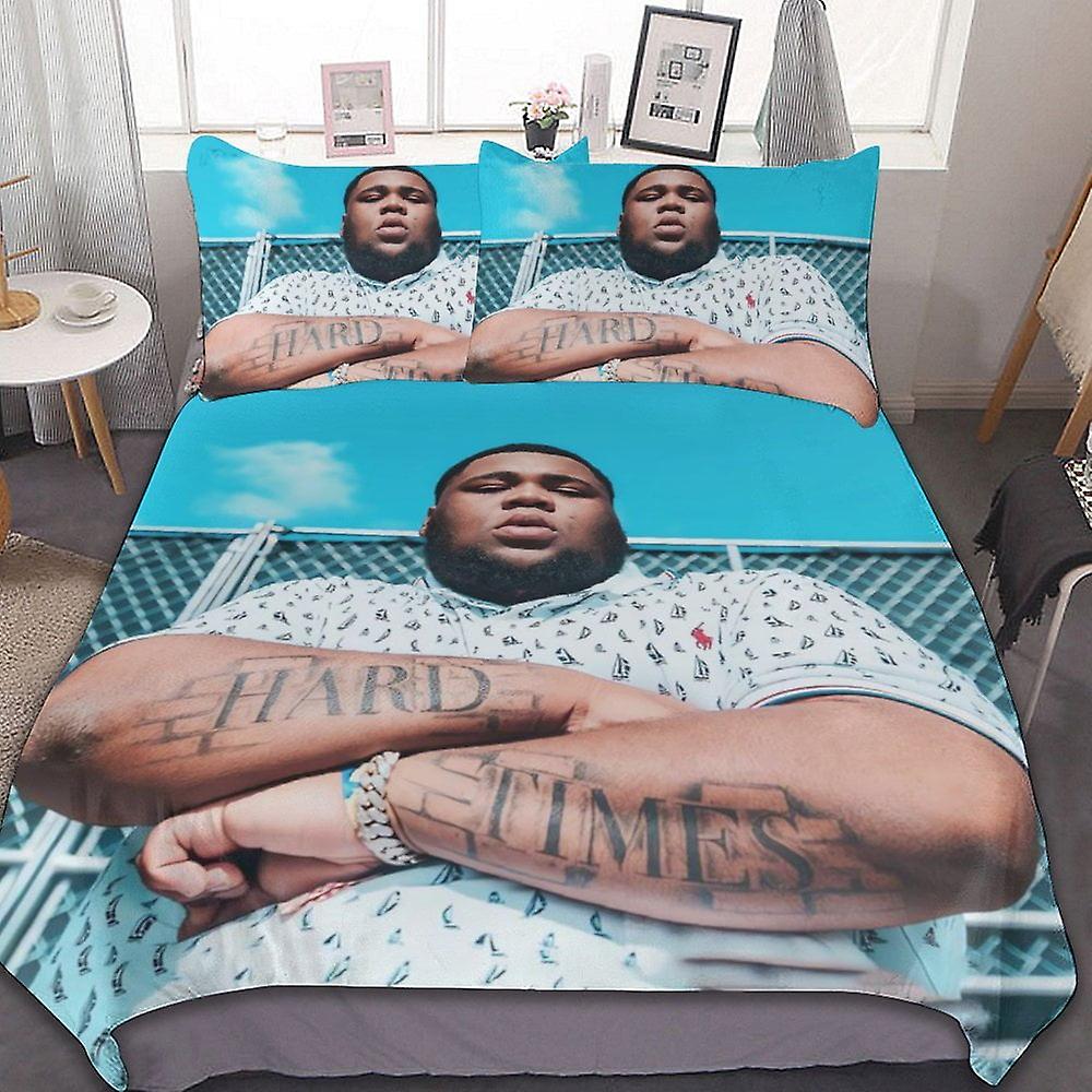 Rod Wave Säng Påslakan Mikrofiber Sängkläder Uppsättningar 3D-tryckta lätta 3-delade täcken, 1 påslakan och 2 kuddfodral för barn pojkar flickor T