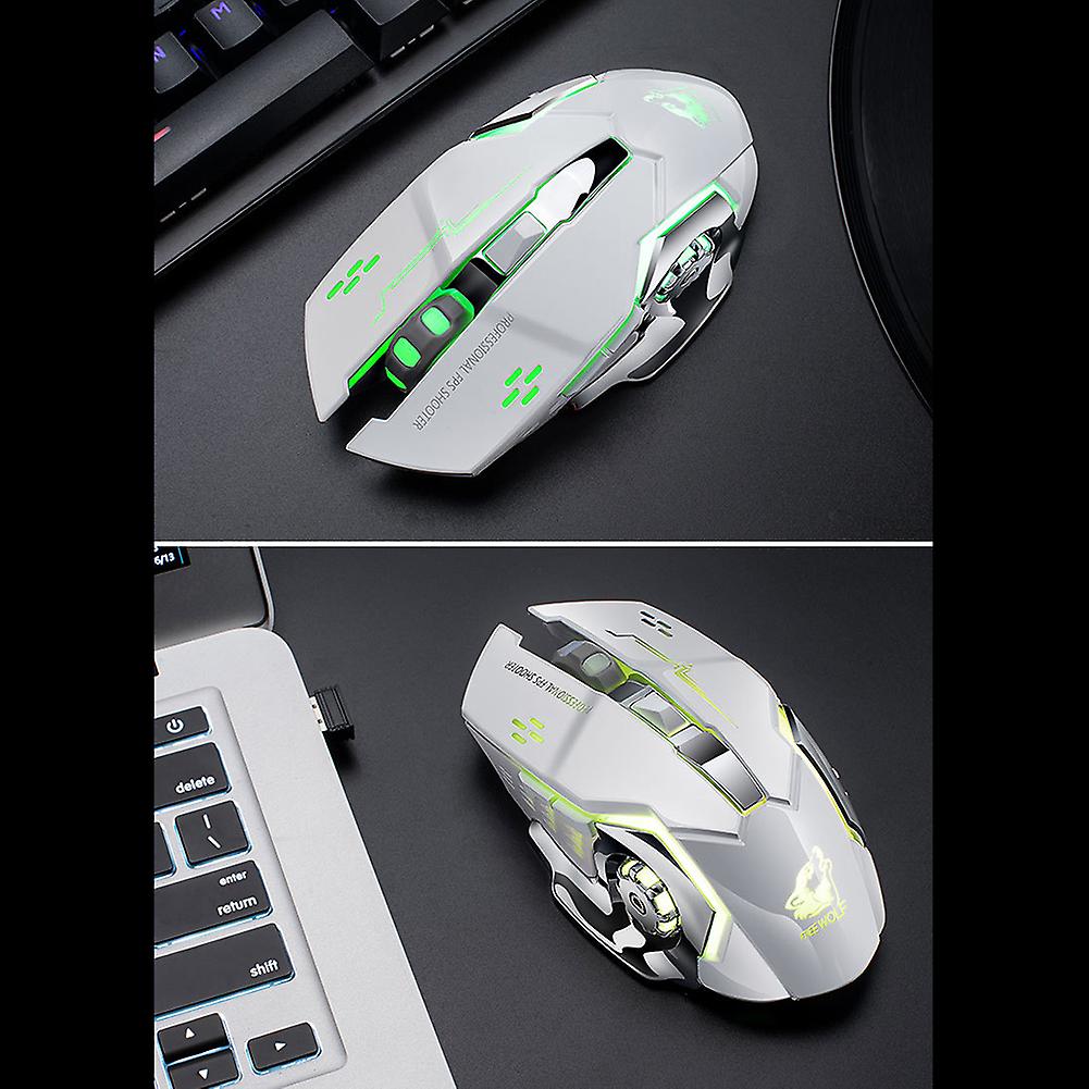 Rechargeable X8 Wireless Game Mouse Silent LED Backlit USB 1800DPI Optical Ergonomic Gaming Mouse