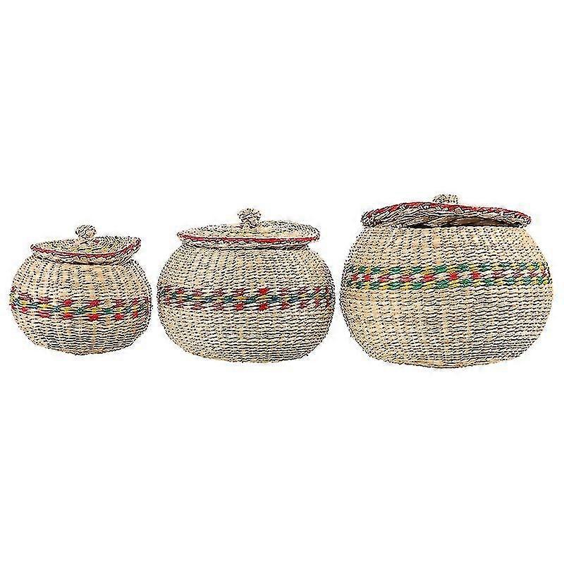 3pcs Kitchen utensils, Storage Straw Basket