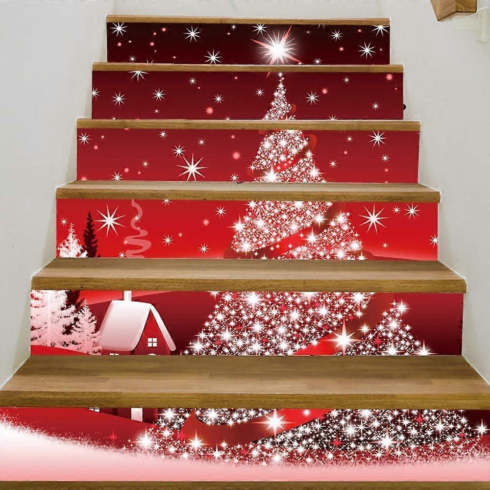 3D Christmas Stair Stickers - Removable Stair Risers Decals For Holiday Home Decor