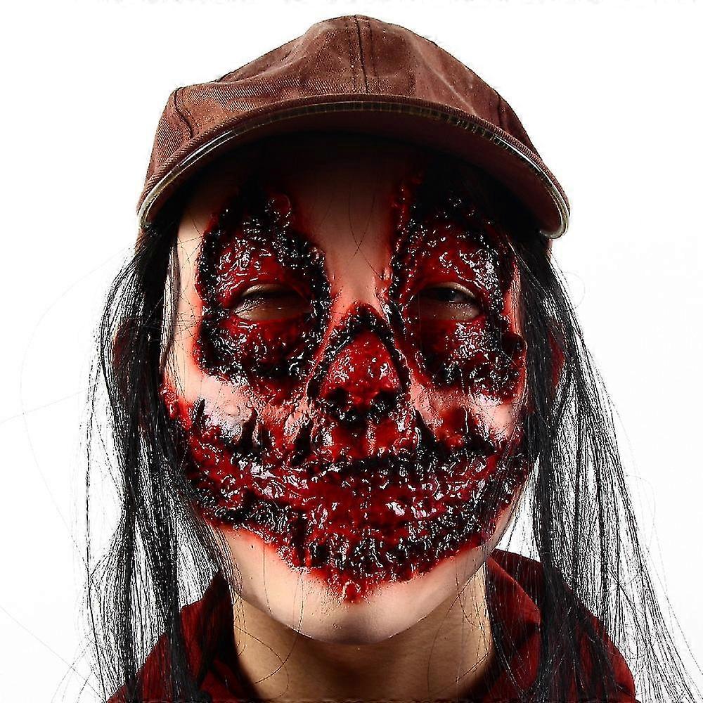 Halloween Horror Dress Up Realistic Ghost Face Latex Mask Haunted