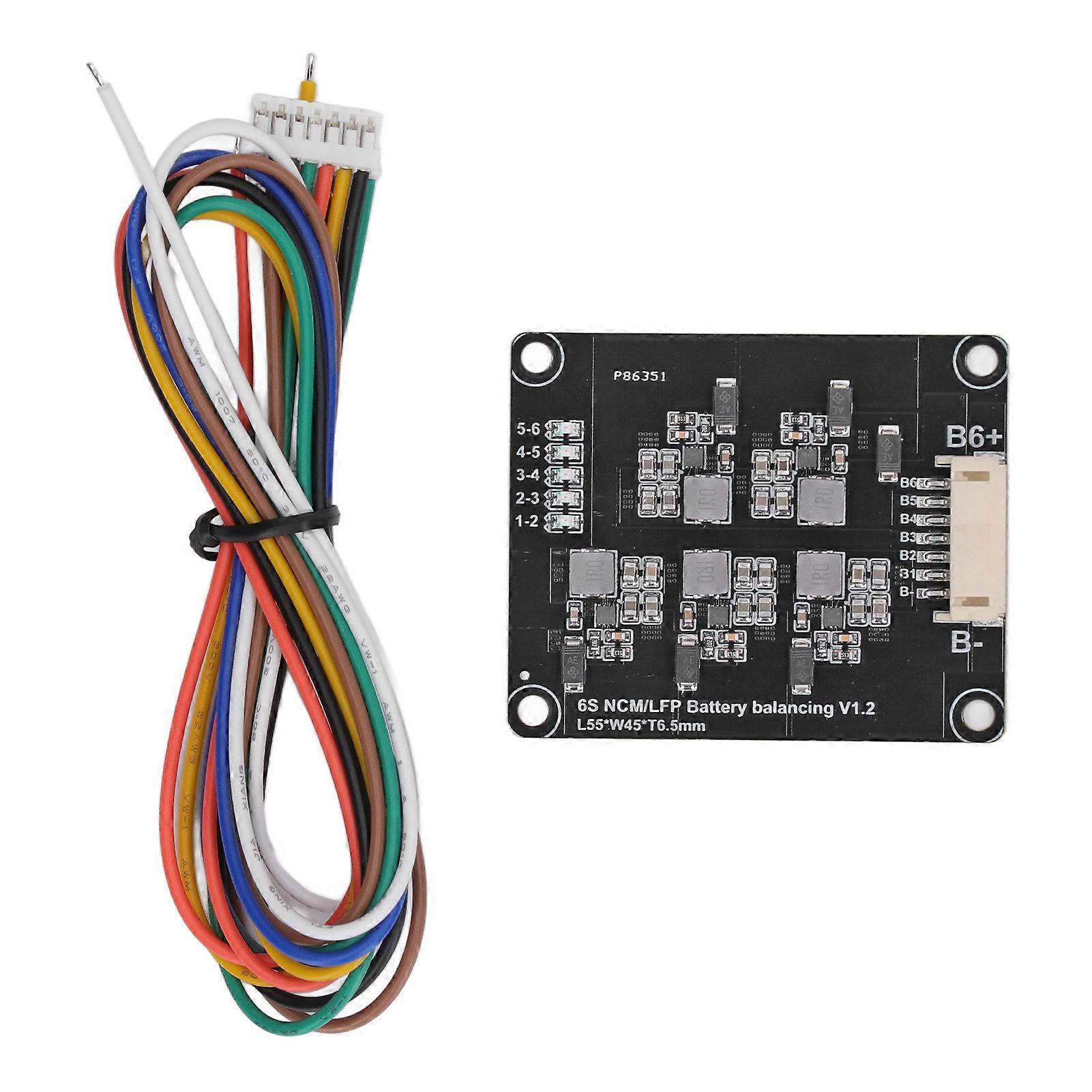 6S Battery Balance Board Inductive Low Power Consumption Active Equalizer with Cable Light Indicator 1.2A 2.0V?4.5V