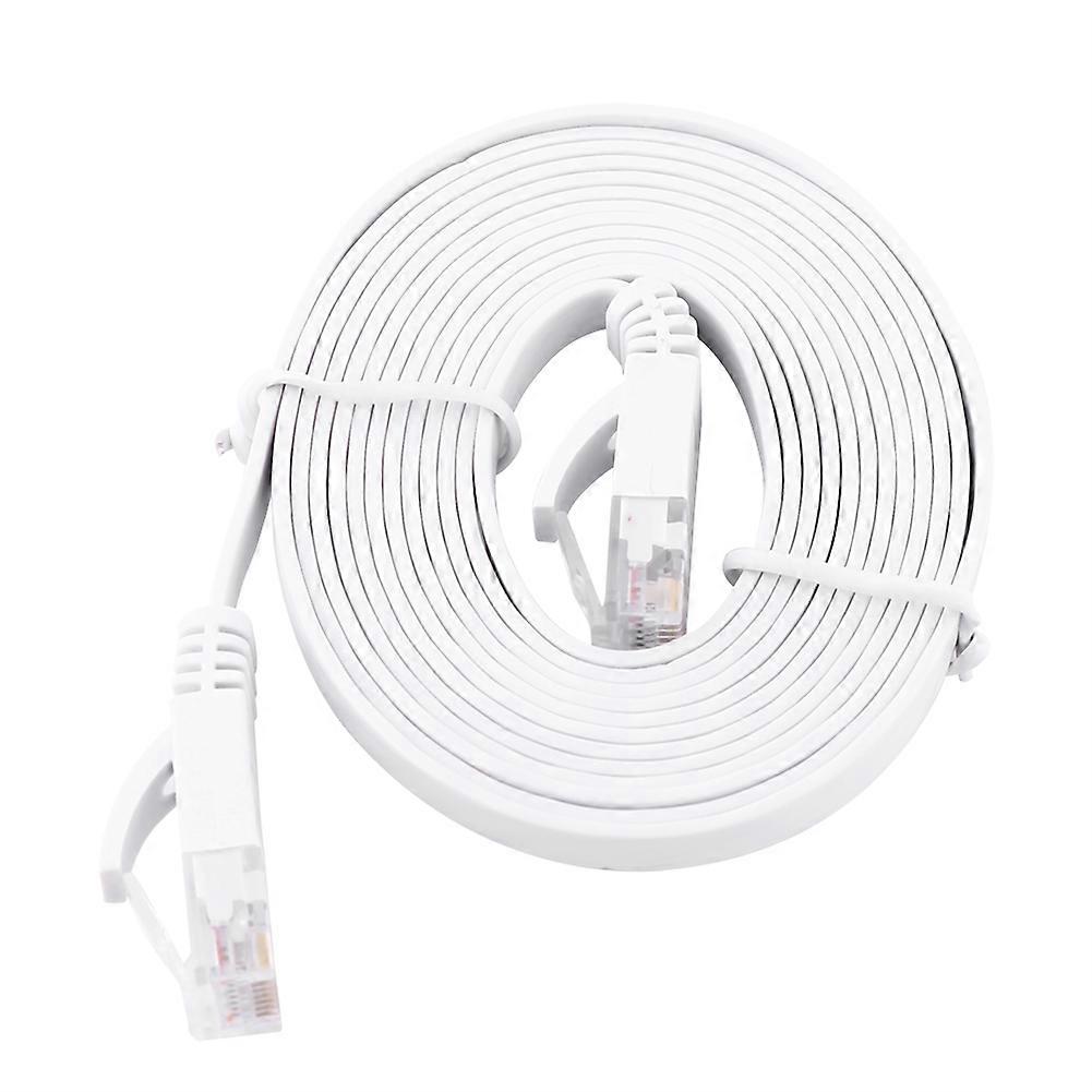 RJ45 CAT6 Ethernet Network Flat LAN Cable UTP Patch Router Cables 1000M White 2meters