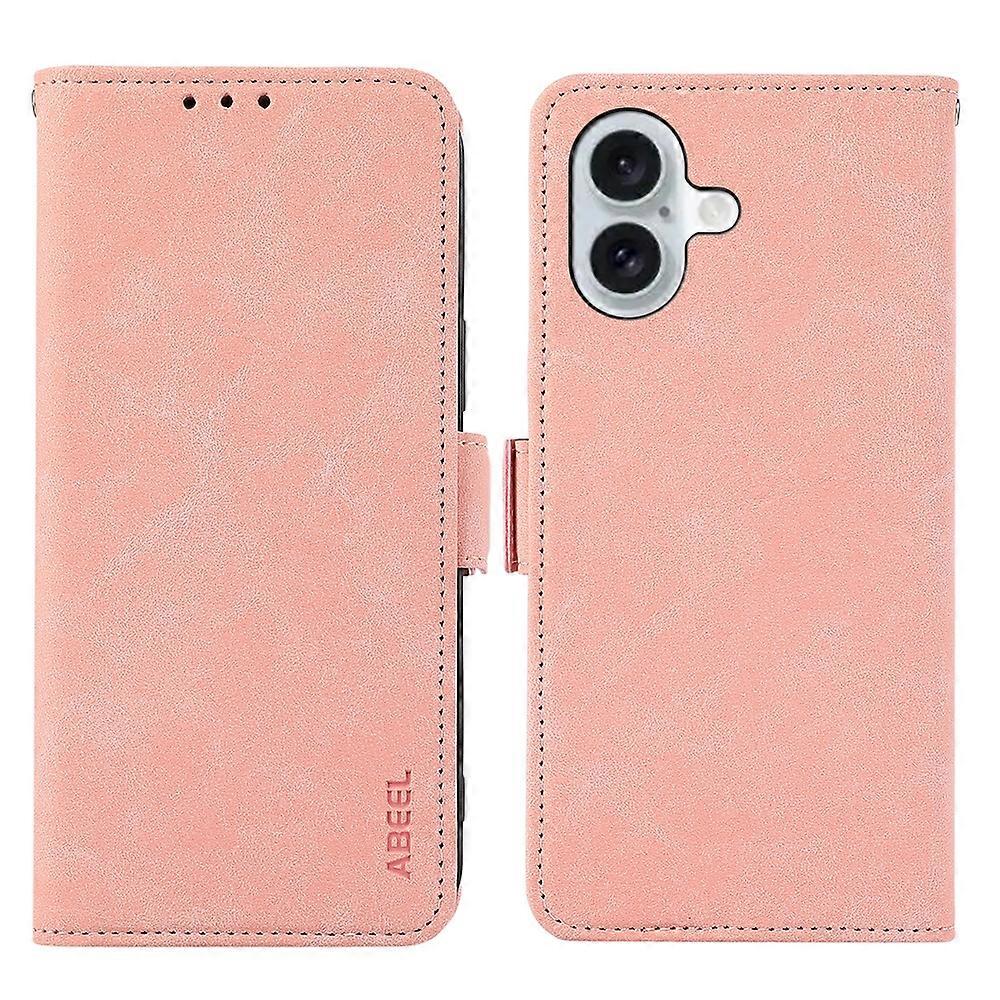 For iPhone 16 Pro Max ABEEL Frosted Magnetic RFID Leather Phone Case
