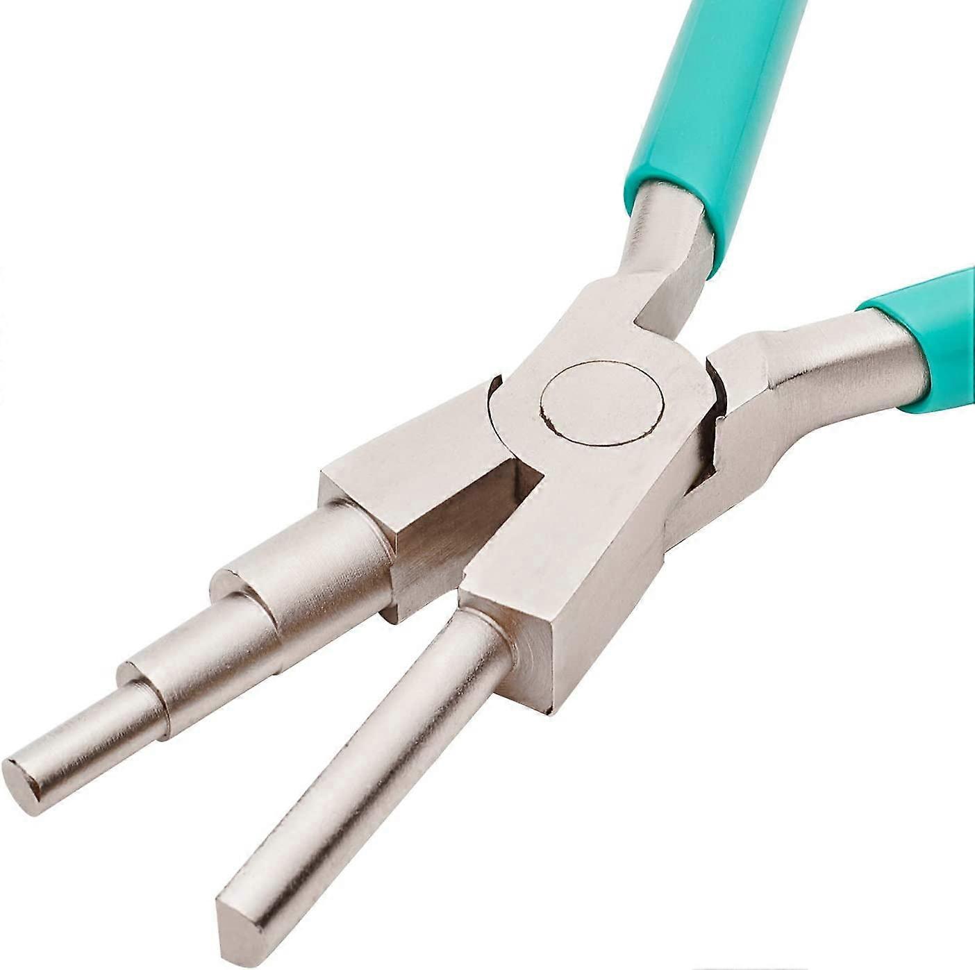 3-Step Wire Looping Pliers Jewelry Looping Forming Pliers with Non-Slip Comfort Grip Handle for 5mm to 10mm Loops and Jump Rings Turquoise