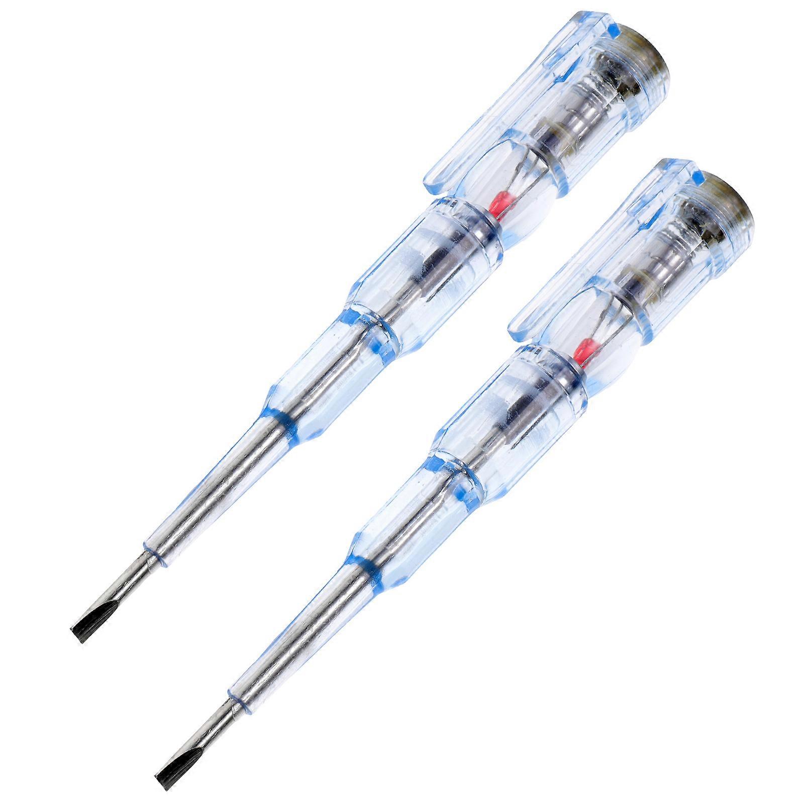 2pcs Electrical Tester Screwdriver Power Tester Pen Light Circuit Tester Pen