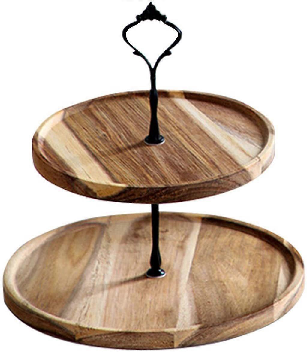 Forest wood net red dessert table double-layer fruit plate dessert ornaments