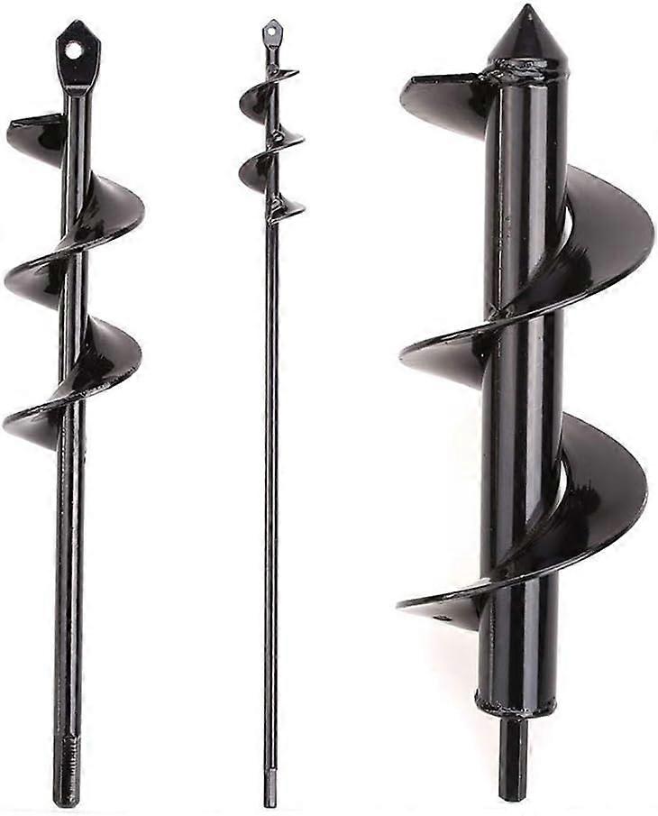 Tizzy 3Pcs Spiral Drill, Garden Auger Bit, Garden Auger, Auger for Planting Trees, Shrubs, Twist Drill Bit, Planting Auger