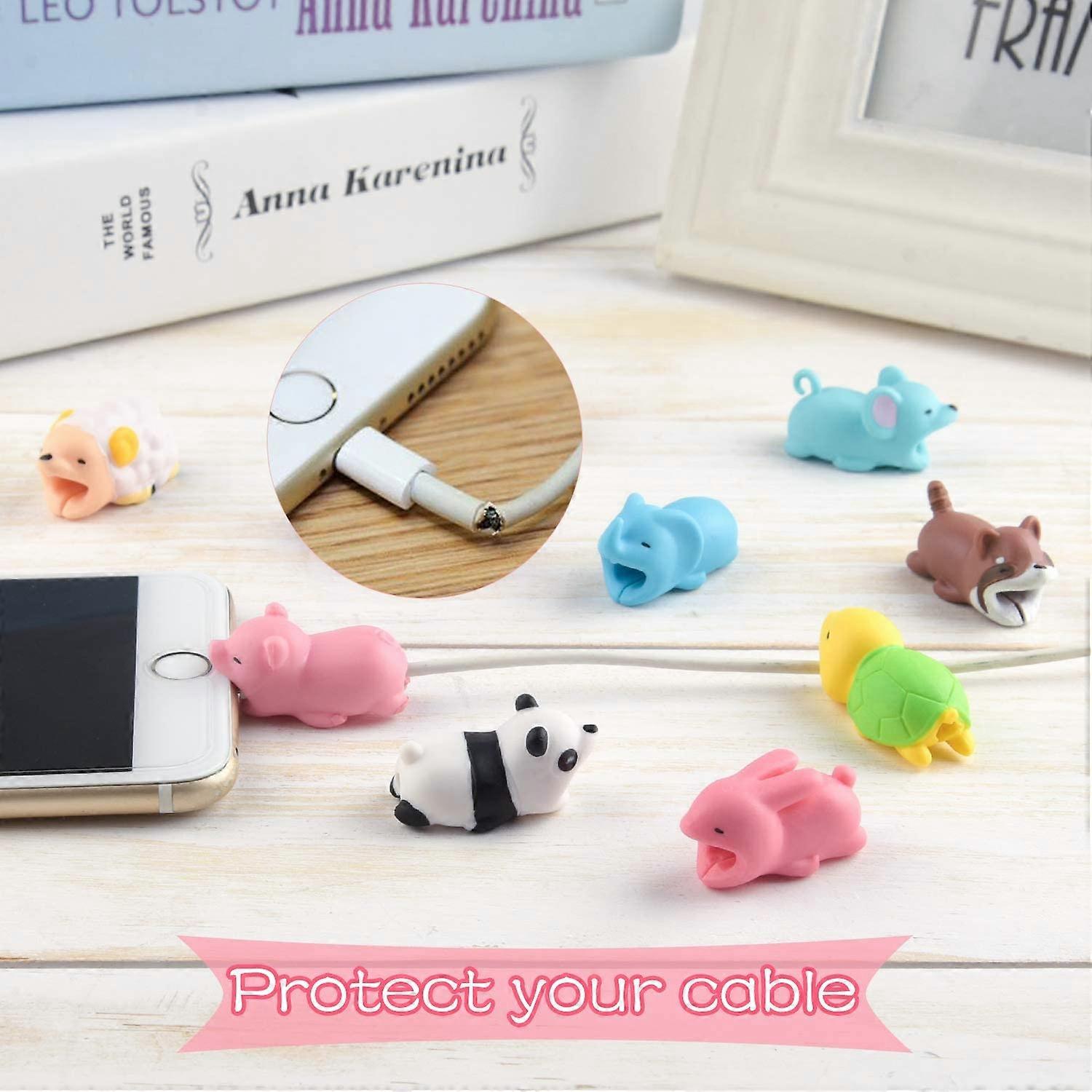15 PCS Cable Protector Cute Animals Cable Attack Charger Cord