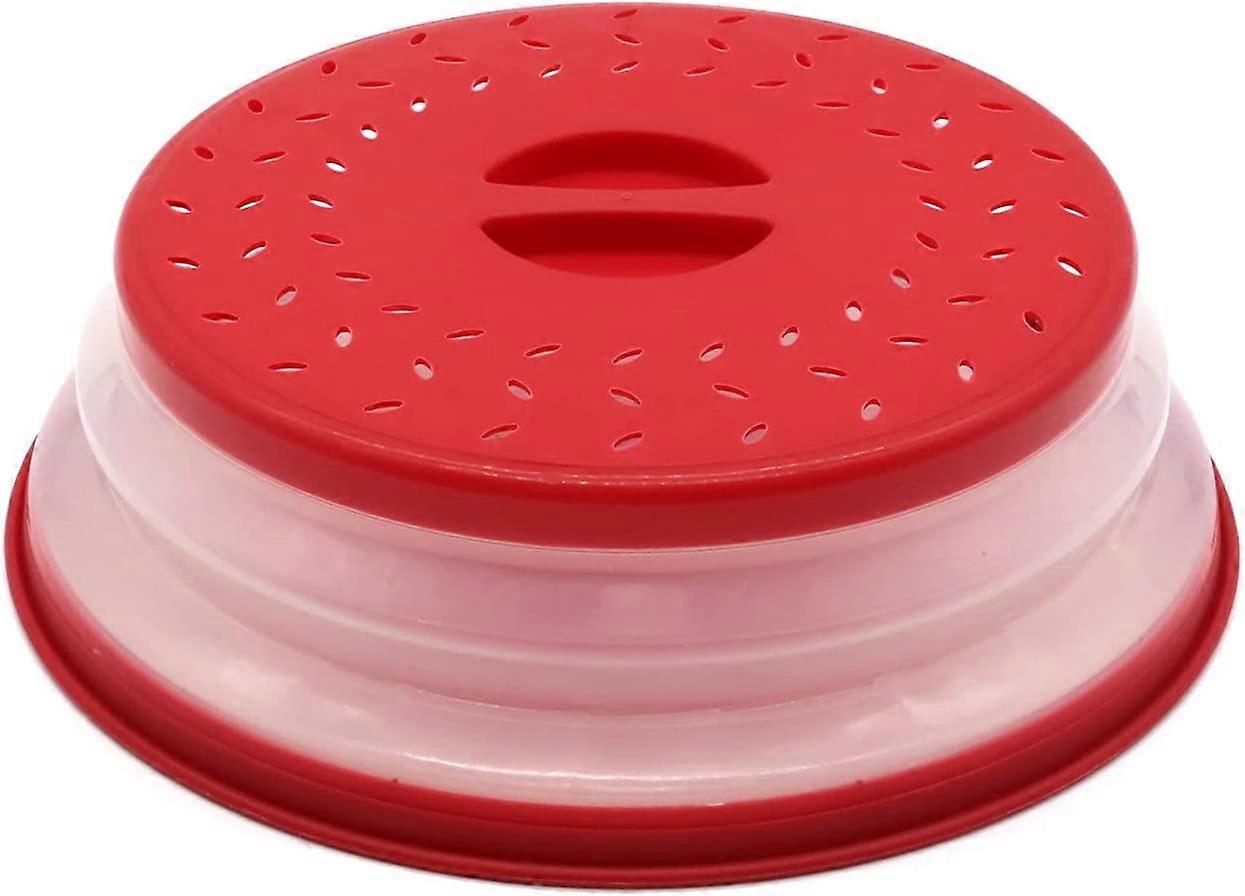 Collapsible Lid of Microwave Strainer for Fruits and Vegetables, BAP-Free and Non-Toxic (Red)