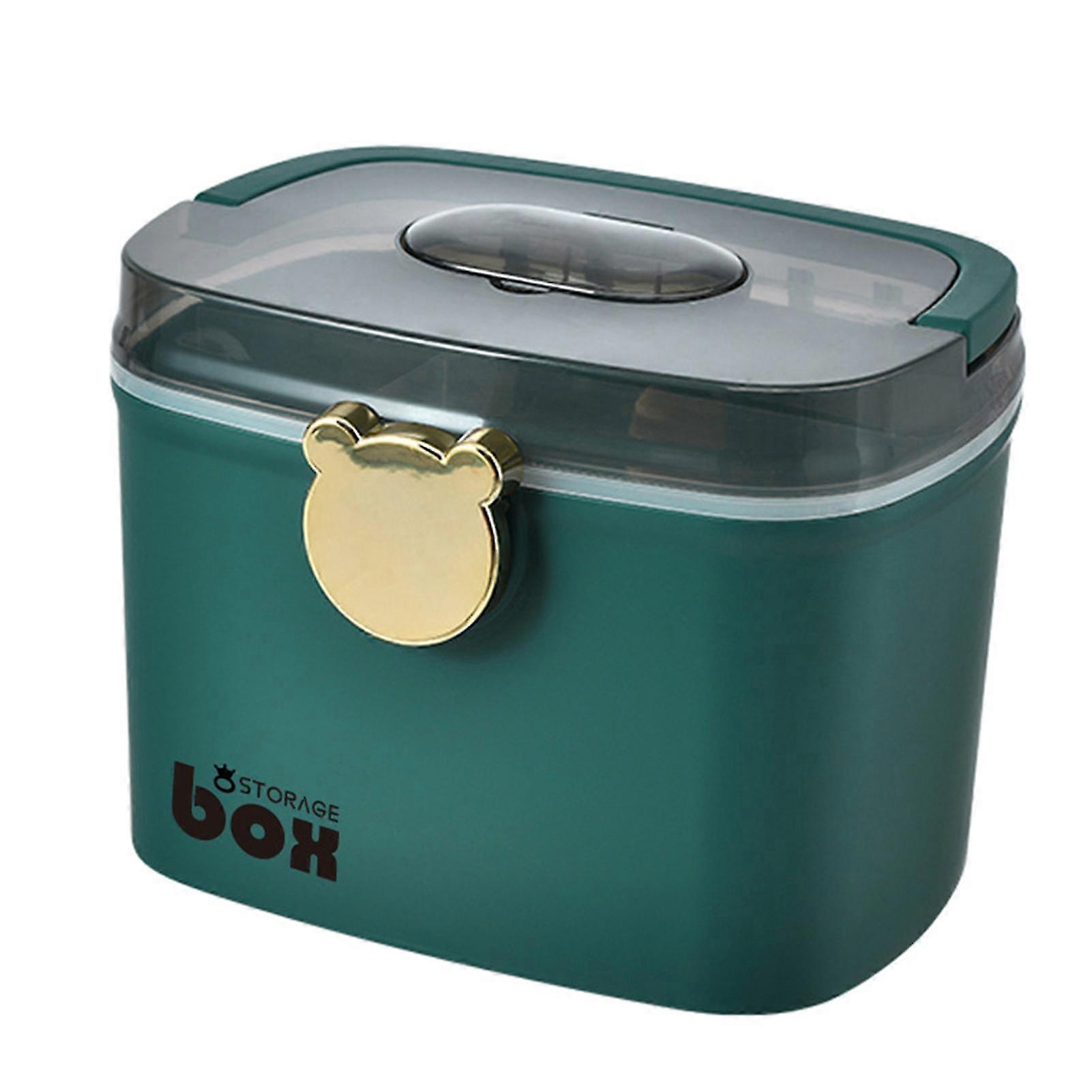 2 Layers First Aid Box With Handle Large Medicine Emergency Kit Multifunctional Storage Case With