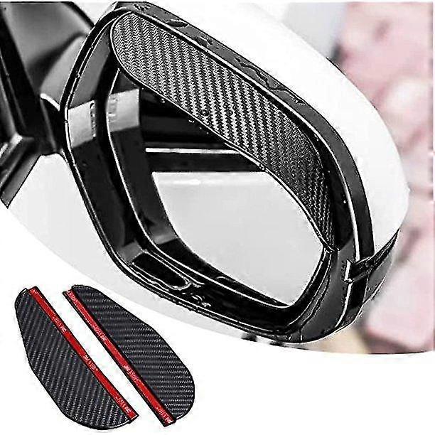 Car Rearview Mirror Rain Shield Rain Eyebrow Thickened Carbon Fiber Texture Rearview Mirror Rain Shield