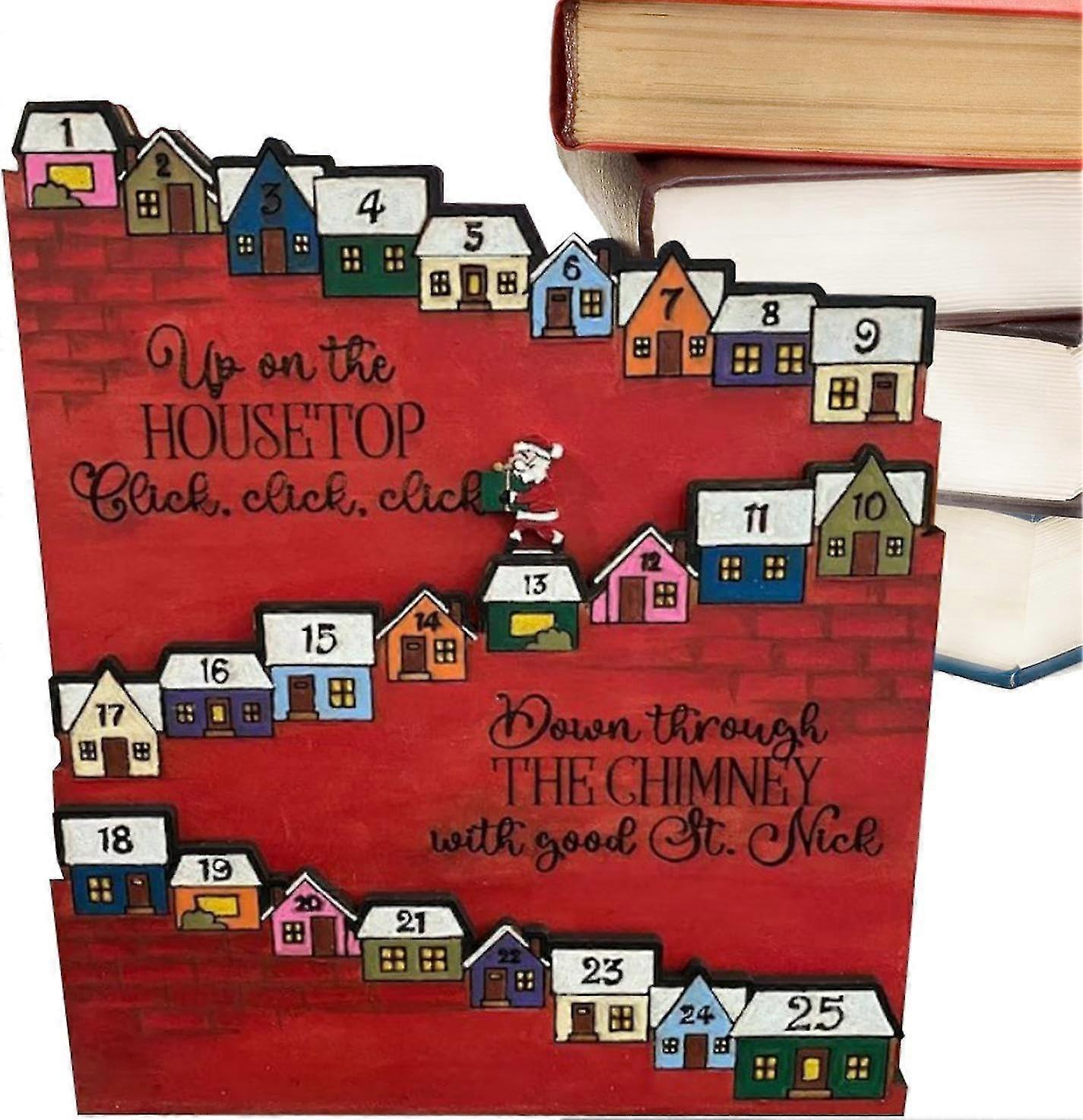 Santa Claus Castle Countdown Calendar,wooden Santa Claus Calendar Decor,christmas Calendar Decor