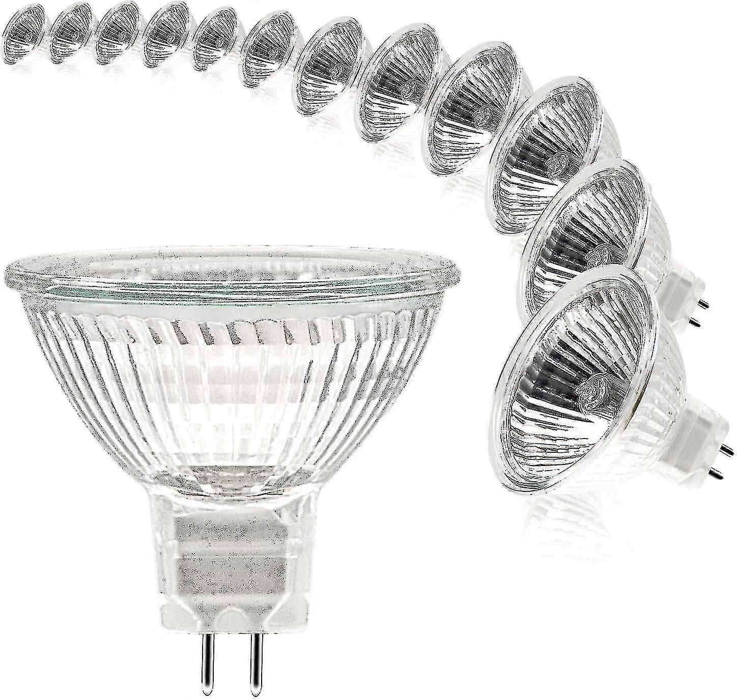 مصباح سبوت MR16 ، مصباح كهربائي 12 فولت 20 واط ، مصباح كهربائي Gu5.3 قابل للتعتيم ، 2 دبوس مصابيح هالوجين أبيض دافئ 2700 كيلو ، حزمة من 12 (mr16-20w-12p) [xh]
