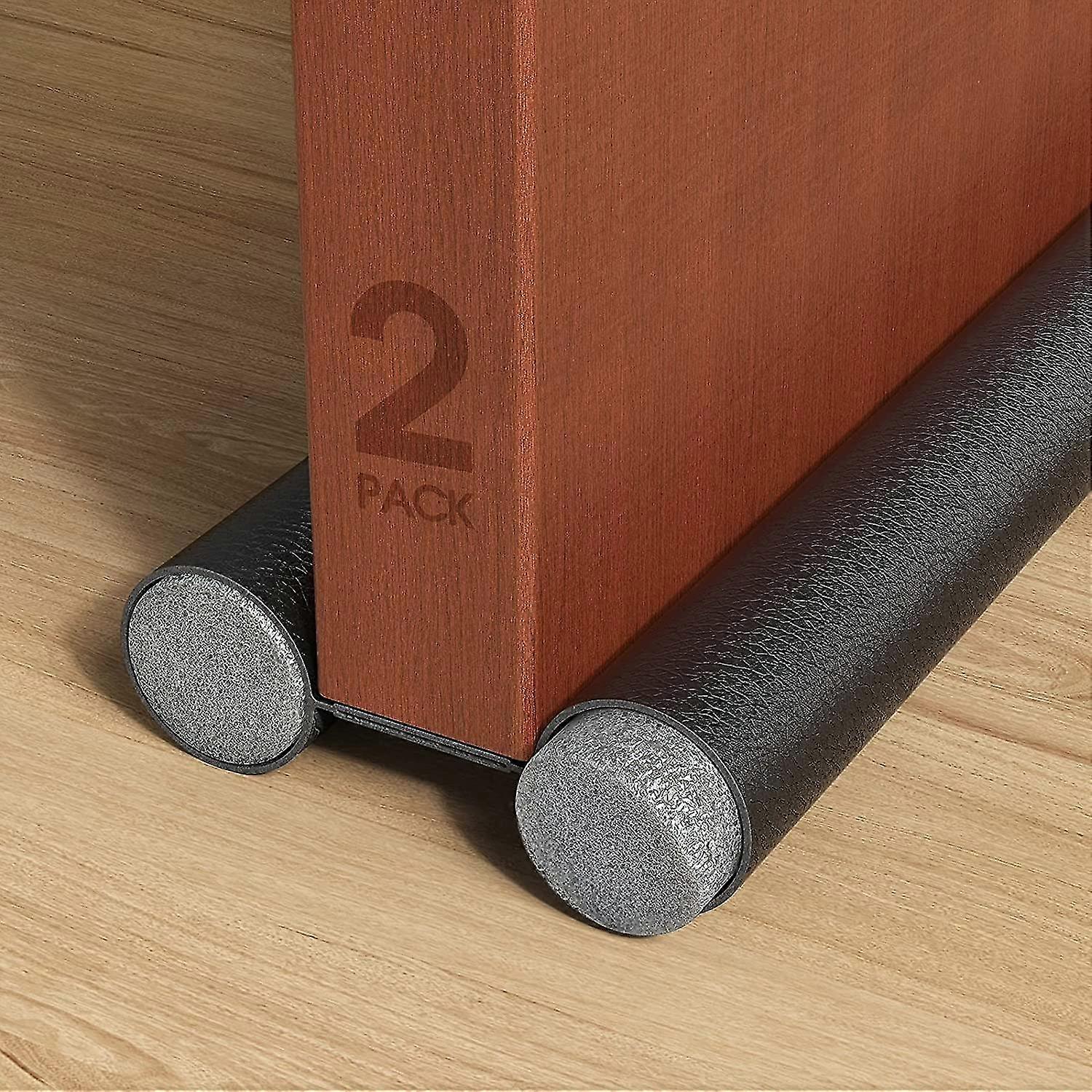 door draft stopper draught excluder adjustable double sided grey