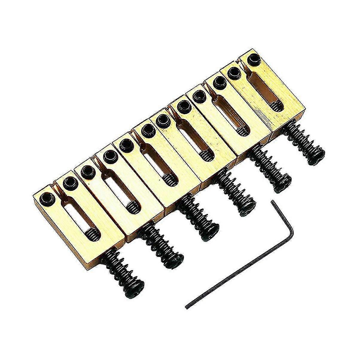6 Set Bridge Saddle For Solid Brass Electric Guitar Bridge Bridge Code String Pull String Code Stri Hy