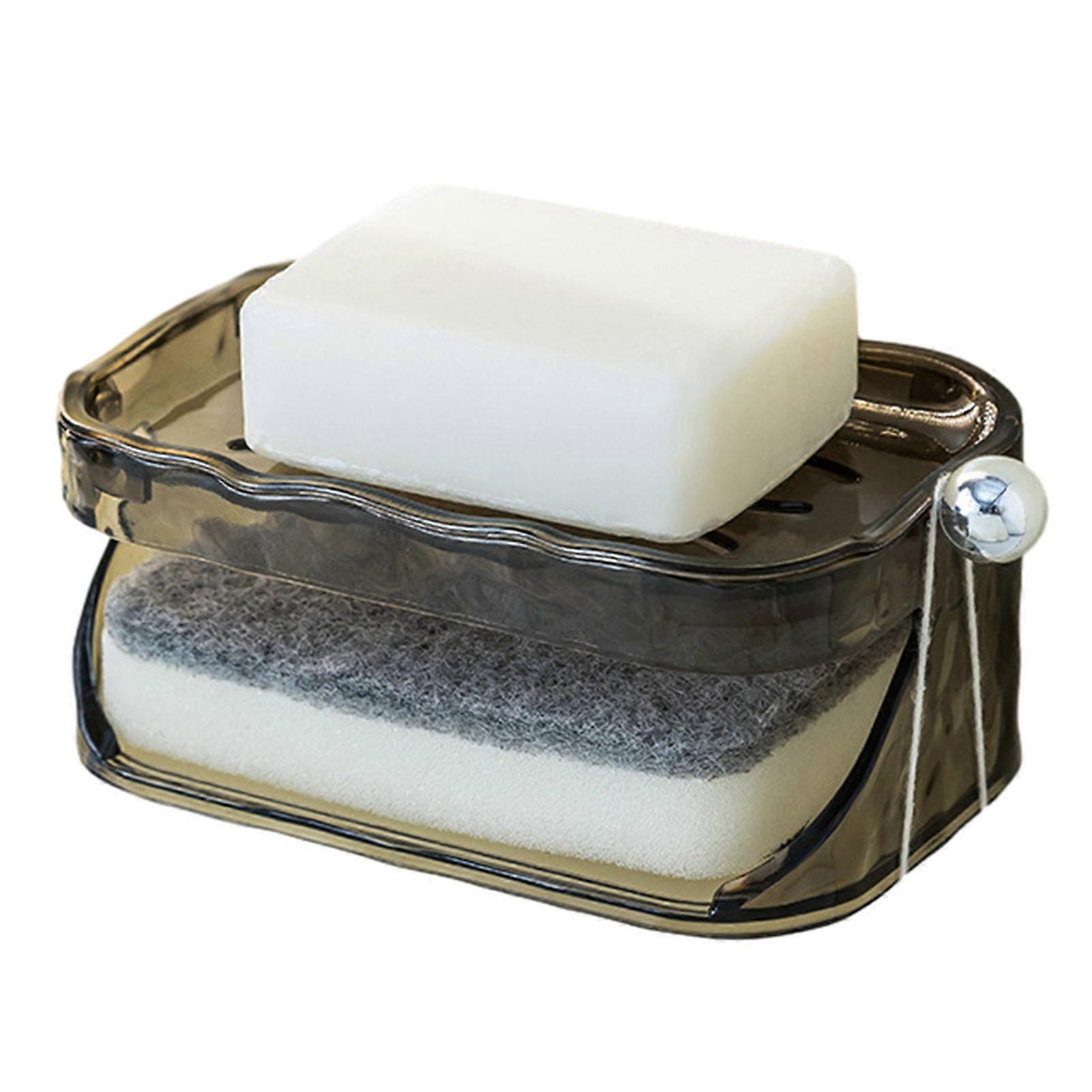 Double-layer PET Soaps Dish Multipurpose Waterproof Drain Soaps Holder for Bathroom
