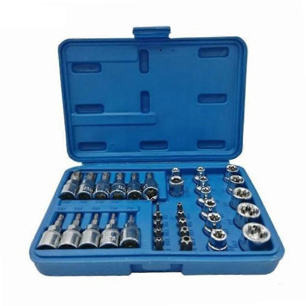 34pcs/set Fe Pentalobe Socket Bit Set Tools E2u015