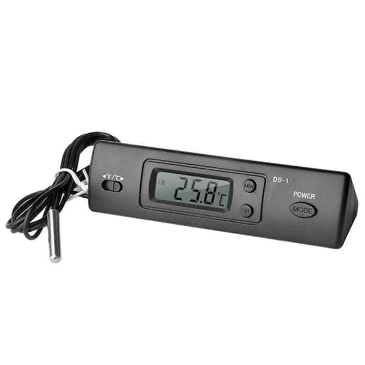 -1 Car Thermometer LCD Display C/F Clock Temperature Sensor Controller Indoor Outdoor Thermostat wi