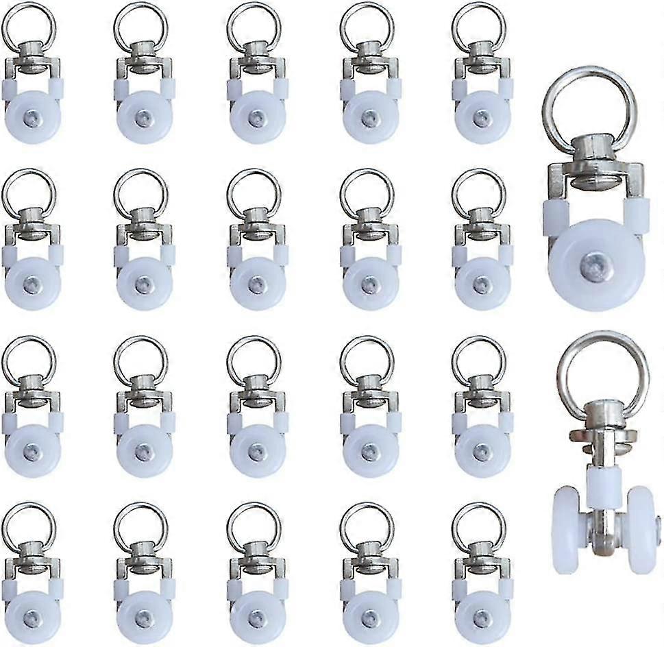 20 Pack Metal Track Rollers, Curtain Tracks, Glides, Curtain Rollers, Curtain Track Rollers, Curtain Track Rollers, Shower Curtain Gliders, For Curtai