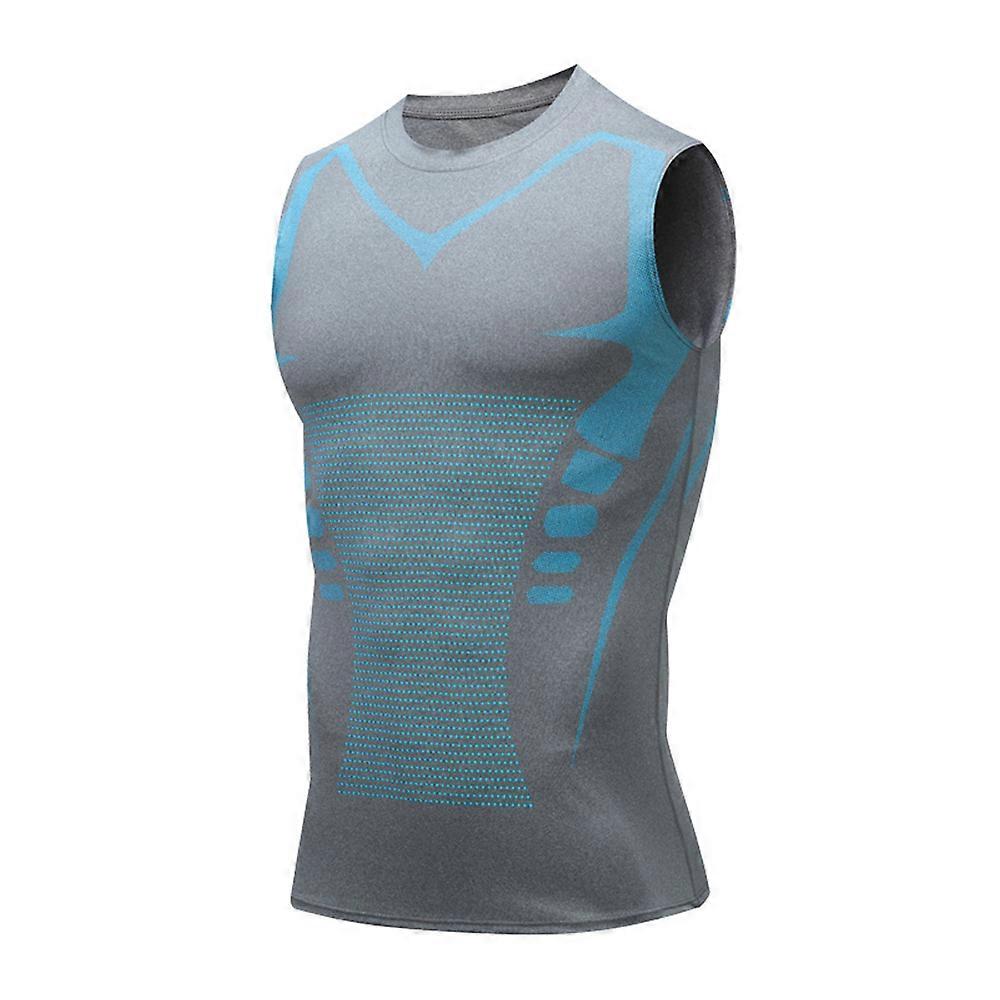 Ionic Shaping Vest For Men, Comfortable And Breathable Ice-silk Fabric Sport Tank To Build A Perfect Body