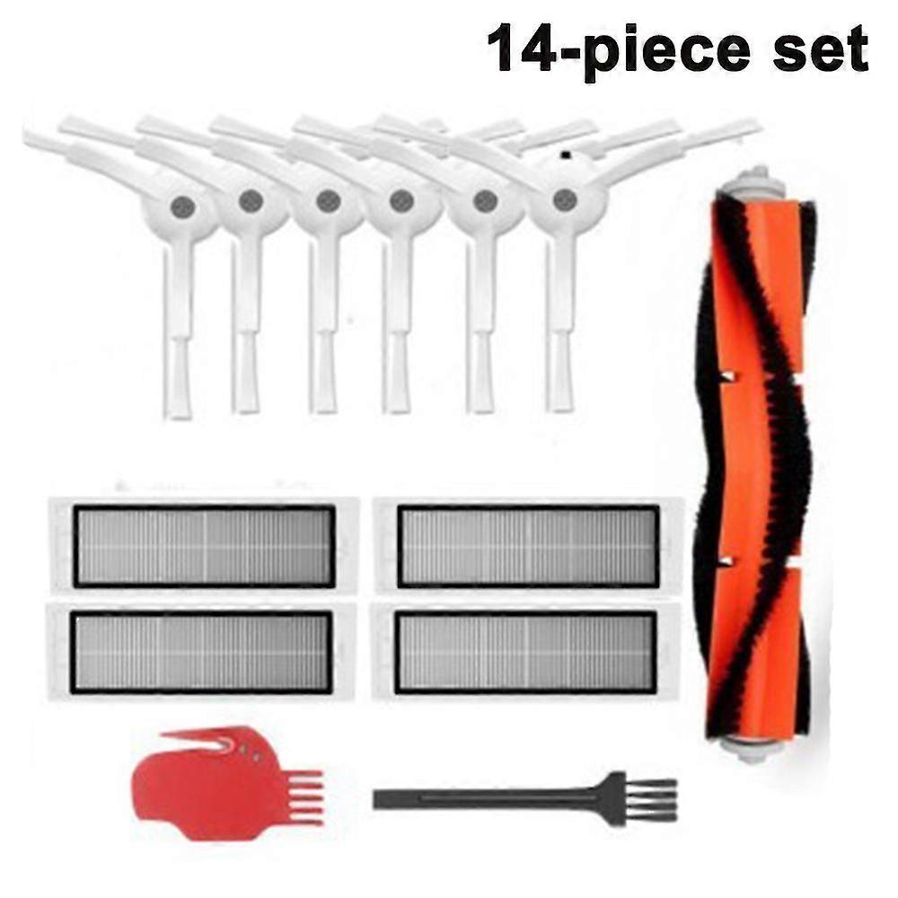 Replacement Parts For Vacuum Cleaners, 13 Pieces, Vacuum Cleaner Spare Parts For Robot, 1 Main Brush, 6 Side Brushes, 4 Filters, 1 Cleaning Aid1 Clean