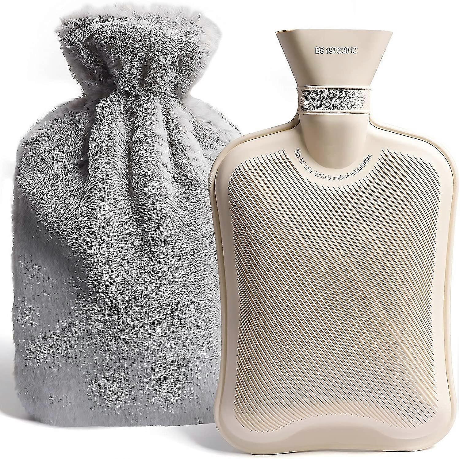 Hot Water Bottle With Cover, 2l Hot Water Bottle With Removable And Soft Plush