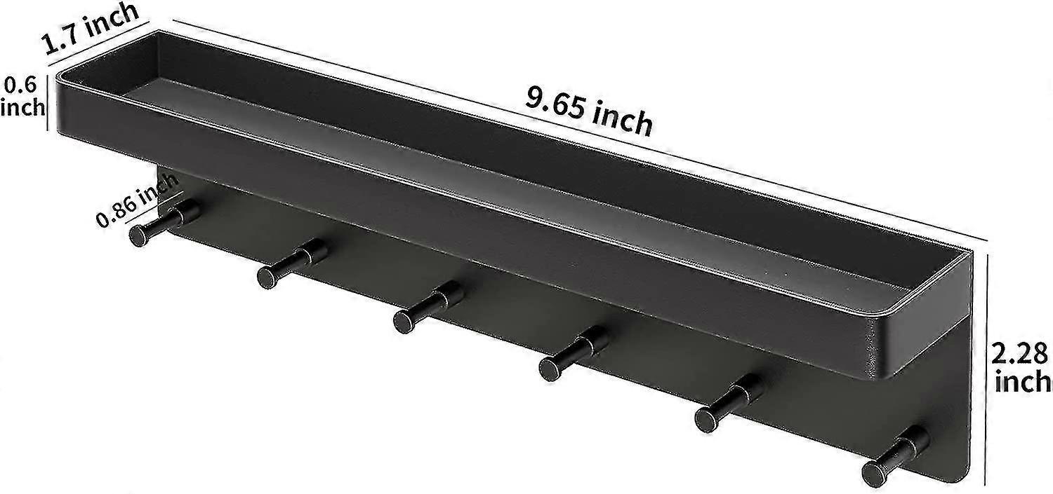 Key Storage, Modern Key Holder Wall, 6 Hooks Self-adhesive Key Organizer, Key