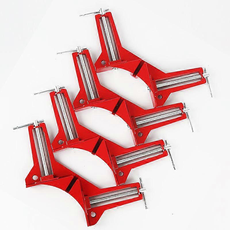 4pcsAdjustable Angle Woodworking Jaw Set, 90 Degree Right Angle ClampRed