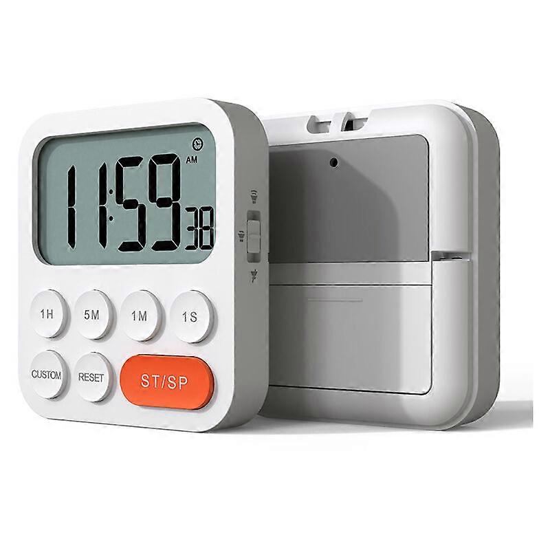 Kitchen Timer, Kitchen Timer, Digital Stopwatch and Countdown Timer with Custom Mode, 3 Volume Levels for Exam, Meeting, Noiseless