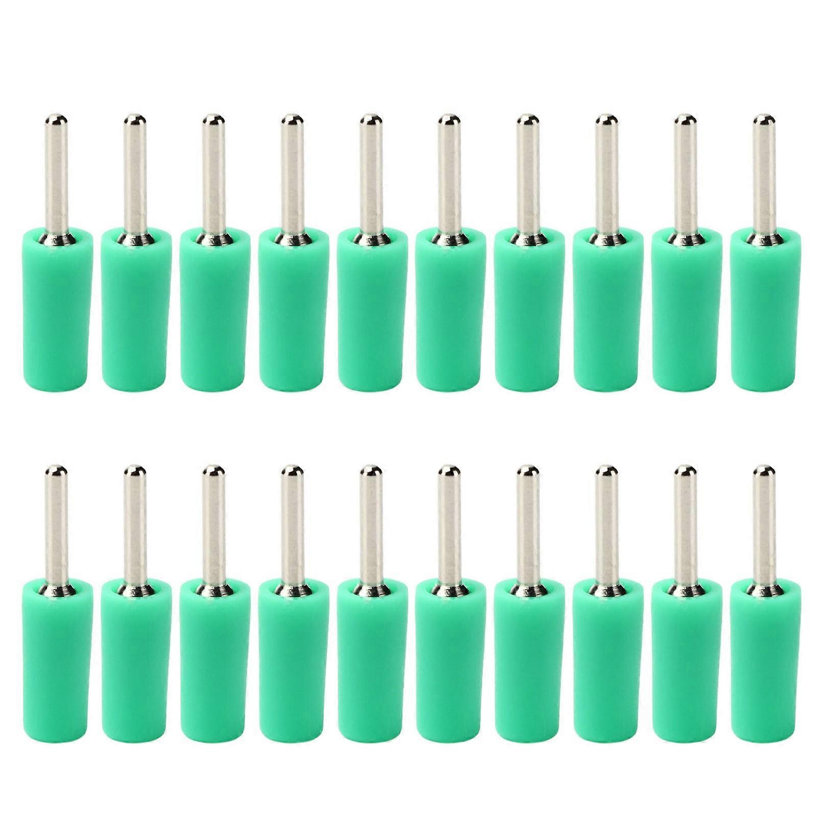 20 stk pin bananstik 2 mm forniklet messing han vandtæt stik tilbehør sæt KitGreen