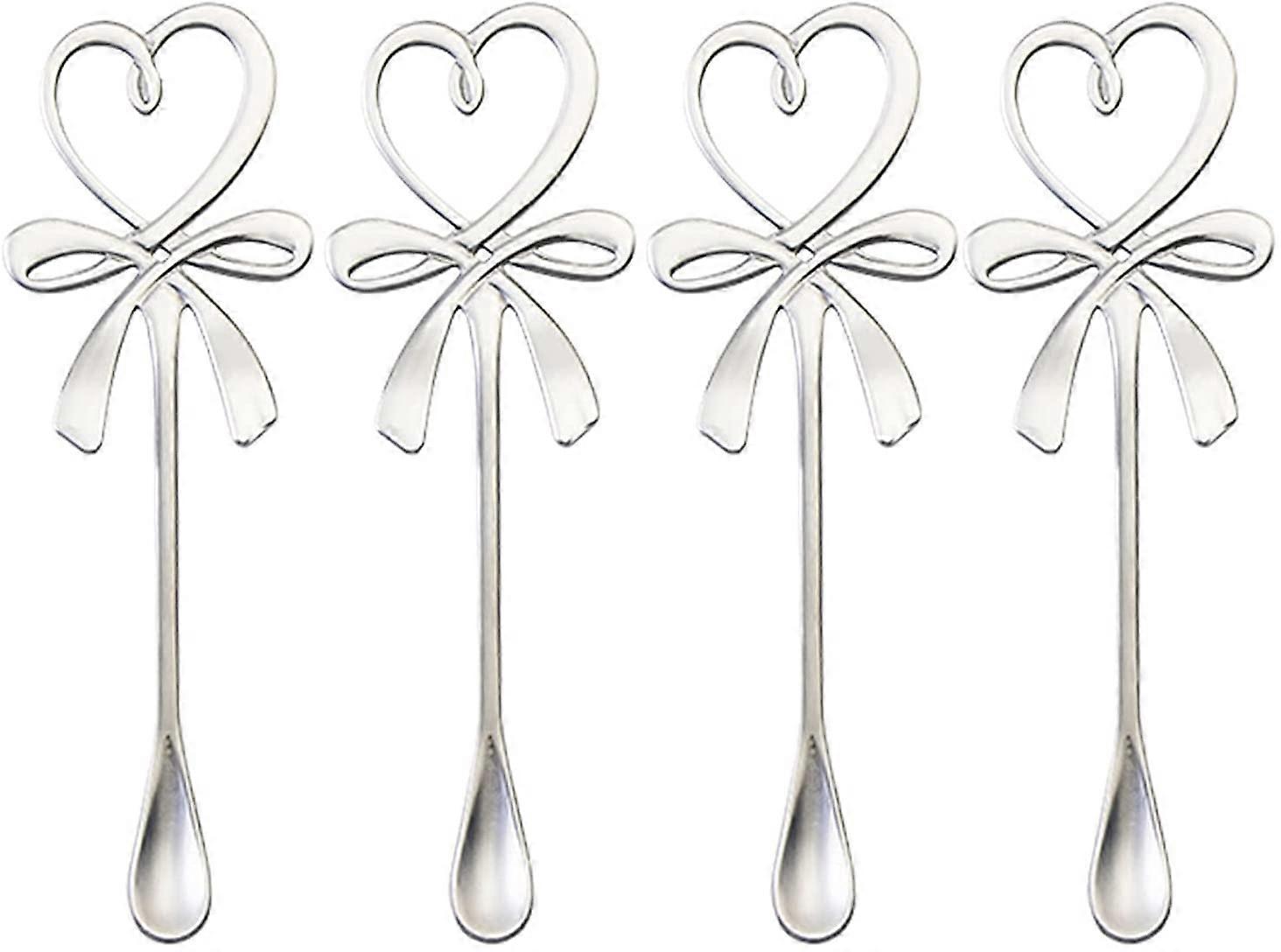 4Pcs Cup Spoons Stainless Steel Sugar Cake Tableware Dessert Coffee Mini Teaspoons set